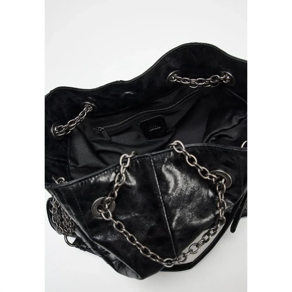 Zara Rock Chain Bucket Bag - Picture 4 of 5
